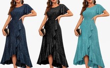 Damen Abendkleid Lang Glitzer Ballkleid Kleid Festliche Kleider Partykleid