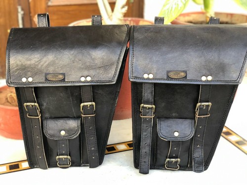 Schwarz retro leder motorrad - schwarz,