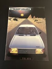 Talbot Solara Autoprospekt Rarität 