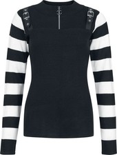 Poizen Industries Sweatshirt Damen Revel Top schwarz/weiß