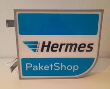 Hermes Lichtreklame 2-seitig Außenwerbung Leuchtkasten Ausstecker Nasenschild