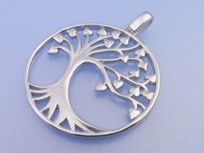 Echt 925 Silber Anhänger Lebensbaum Baum rhodiniert massiv hochglanz poliert