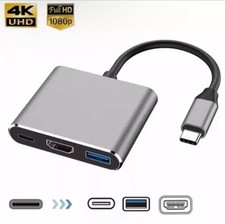 3 in 1 USB-C HUB Digital AV Multi Port Adapter Splitter USB 3.1 Type-C to 1 HDMI