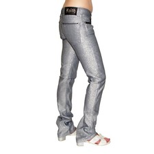 FAITH CONNEXION Damen DISCO Jeans TINA 8FMC12 silber + Strass, Gr. 24-30 wählbar