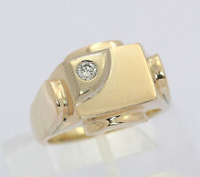 ♦ Ring 14 kt 14k 585 er Gelb Weiß Gold Solitär Brillant Diamant Massiv Gr. 63,5
