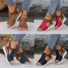 Damen Sandalen Sandalette Keilsandaletten Orthopädische Peep Toe Offener Schuhe