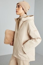 Damen Accessoire Max Mara Internd Beanie Mütze 100% Kaschmir Beige   NP 95,0