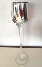 DEPOT Windlicht Glas Ständer Kerzenständer Kerzenhalter Deko Silber Metallic