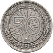 Weimar 50 Reichspfennig 1935 D