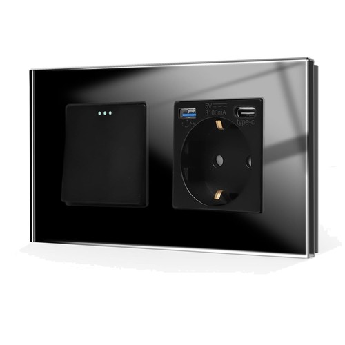 Wippschalter mit usb steckdose - mit,