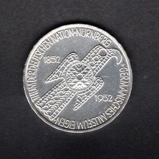 Bund 1952 5 DM Germanisches Museum, Originalmünze! vz-st (Fok22/3