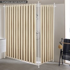 Doppelter Vorhang Teiler Stand Erweiterbarer Vorhang Rod Raum Teiler Weiß