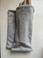 Pulswärmer Stulpen Handstulpen Glitzer Jersey silbergrau schimmernd doppelt 19cm
