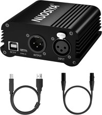 1-Kanal 48V Phantomspeisung mit USB Kabel, XLR Kabel für jeden Kondensator