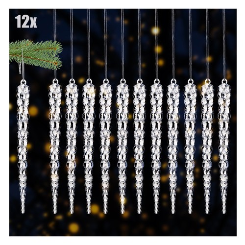 12x deko anhänger eiszapfen - 12x,