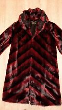 Designer Pelzmantel Webpelz Mantel Gr. 40  traumhaft schön schwarz dunkelrot 