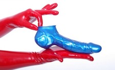 Latex Penishülle mit Hodensack, anatomisch - SCHWARZ, oder andere Farben wählbar