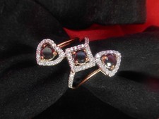 1,63 ct! Eleganter SCHWARZER DIAMANT Gold Ring Schwarze und Weisse Diamanten