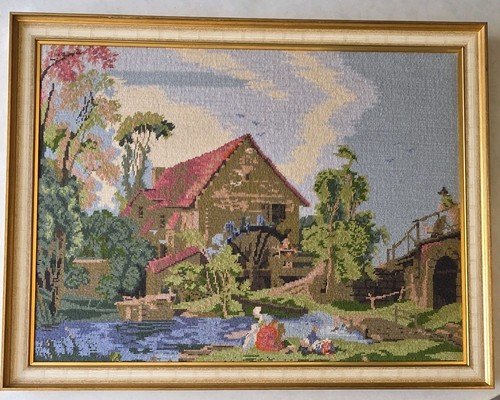 Gerahmtes stickerei wandbild - stickerei,
