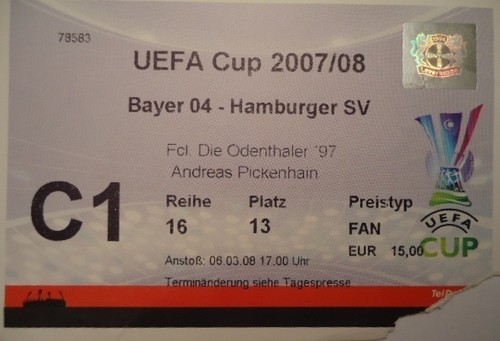 Ticket uefa cup - cup, 2007/08