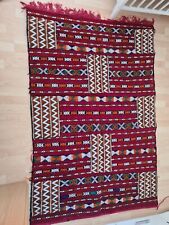 Berber Teppich Handgeknüpft marokkanisch 120x180 Streifen Wolle Kurzflor 