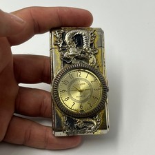 Luxus Feuerzeug Gas mit Uhr