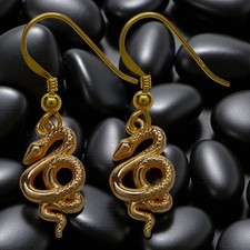 Ohrringe Schlange vergoldet – 925 Silber Ohrhaken – Hypoallergen