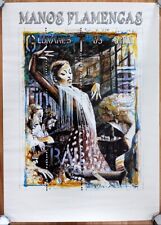 original Plakat Poster "Manos Flamencas" Gitarre, Gesang und Flamenco Tanz Life