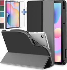 Lonfeid Stifthalter Hülle + 9H Hartglas für Samsung Galaxy Tab S6 Lite 10.4 Case