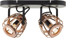 Home affaire Decken Strahler Lampe Leuchte GRAZAY 2flg. Metall Rattan 20x36cm