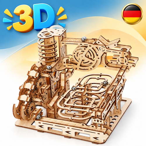 Holz puzzle murmelbahn - 3d,