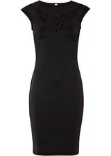 Kleid mit Cut-outs Gr. 36/38 Schwarz Damen Mini Etuikleid Ärmellos Neu