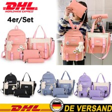 4er Set Kinder Mädchen Schulrucksack Schulranzen Schultasche Schule Rucksack NEU