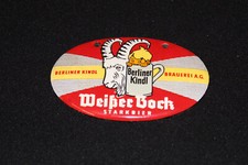 Zapfhahnschild BERLINER KINDLWeißer Bock STARKBIER 721