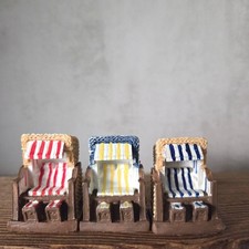 Miniatur Strandkorb Blau Gelb