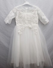 Kommunionkleid Blumenmädchenkleid in ivory leicht creme NUE Gr. 128/134