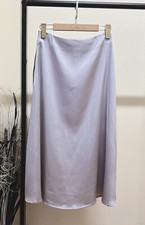 Damen Satin Rock Frauen Midi