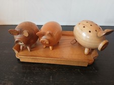 3 x DDR Holzschwein
