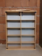 Vitrine Regal für CD/DVD braun Holz Glastüre 102 x 81 x 19,5 cm Schrank 