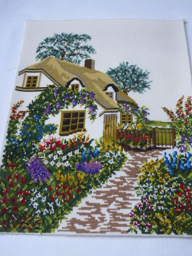 Kreuzstich stickbild blumen - stickbild,