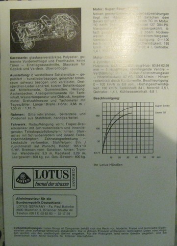 Lotus super seven tc - seven, gt