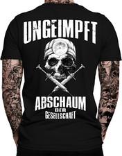 UNGEIMPFT Abschaum der Gesellschaft Herren T-Shirt | Impfgegner | Mensch 2. Kl..