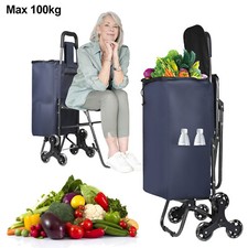 Einkaufstrolley Treppensteiger mit 6 Räder Einkaufsroller Sitzgelegenheiten DHL