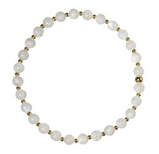 Mondstein Armband - Regenbogen-Mondstein Edelsteinarmband 5mm Perlenarmband D601