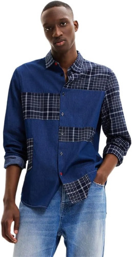 Desigual herren hemd blau - hemd,