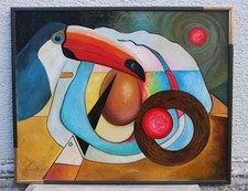 Leissler (20. Jahrhundert) - Stillleben mit Tukan - Gemälde