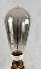 OSRAM GROßE ZIPFELBIRNE KOHLEFADEN GLÜHLAMPE 1920 BIRNE SPITZE ALT ANTIK VIDEO