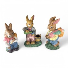 3er Set Vintage Osterhasen Set Keramik Picknick Deko 80er 90er Jahre