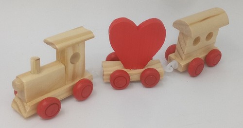 Holzzug eisenbahn liebe herz - eisenbahn,