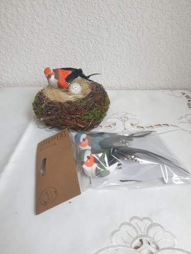 Vogel vogelnest federn deko - vogelnest,